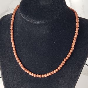 VINTAGE Red Jasper Beaded Necklace
